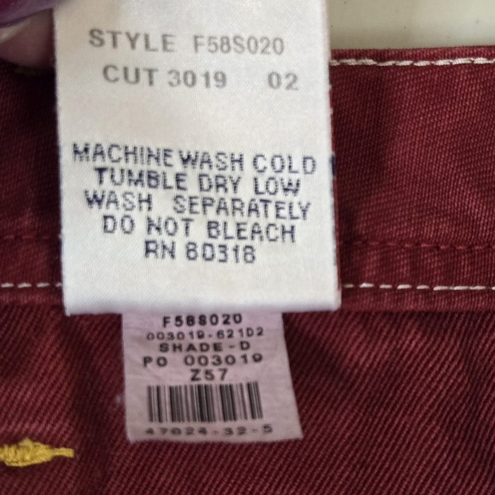 Lucky Brand Y2K Red Denim Skirt Size 14 Side Slit - Picture 6 of 12